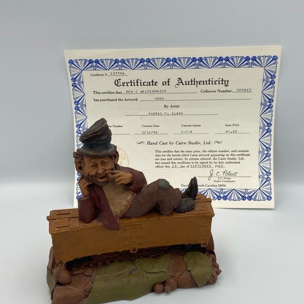 Vintage‎ Thomas F Clark Hobo #30 Gnomes Train Resin COA Cairn Studio
